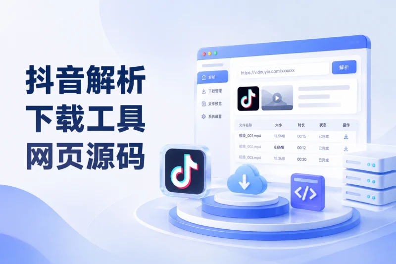 抖音解析下载工具网页源码